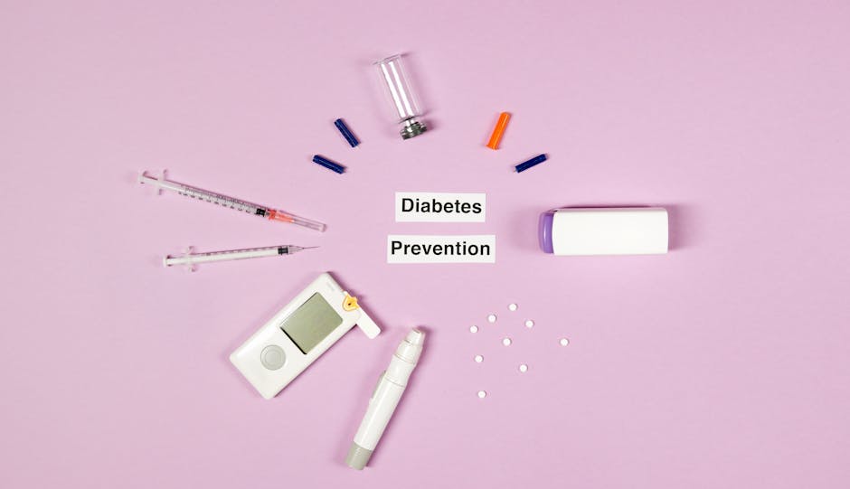 Prediabetes Detection: Early Biomarkers Before Diabetes Diagnosis a flat lay of diabetes prevention supplies including a gluco